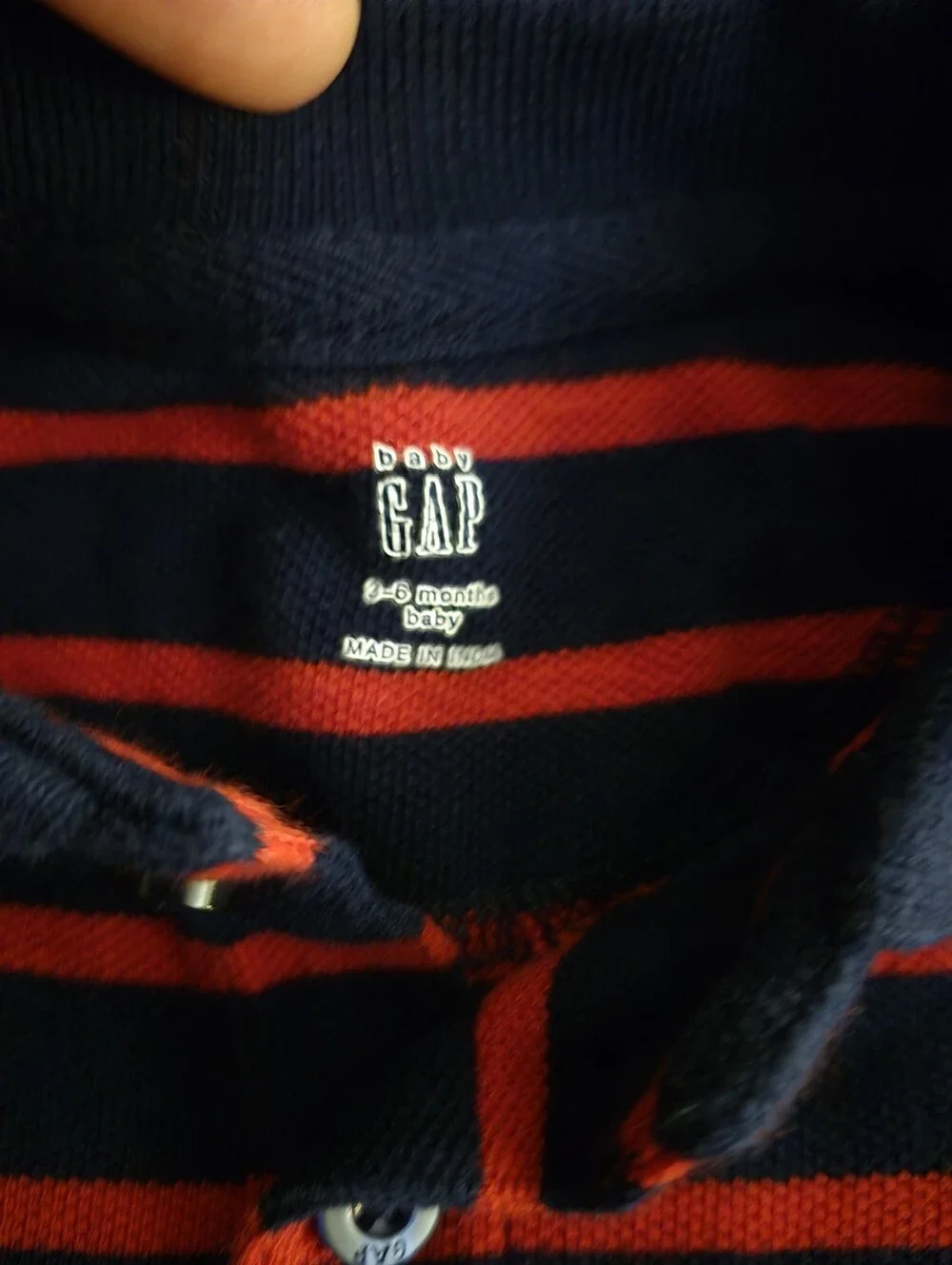 Baby Gap Navy and Red Striped Polo Shirt 3-6months